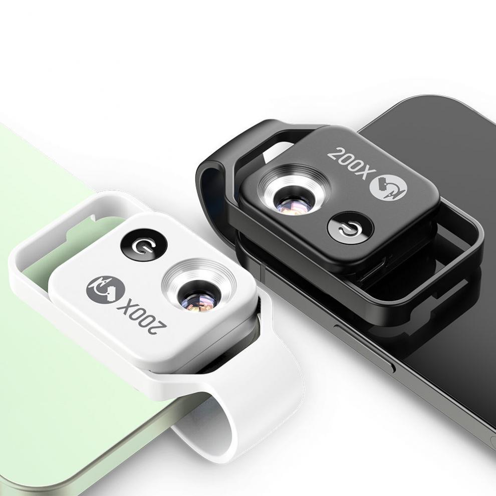 俊冰手机微距镜头200倍放大镜led灯珠宝玉石鉴定高清适用于安卓和苹果