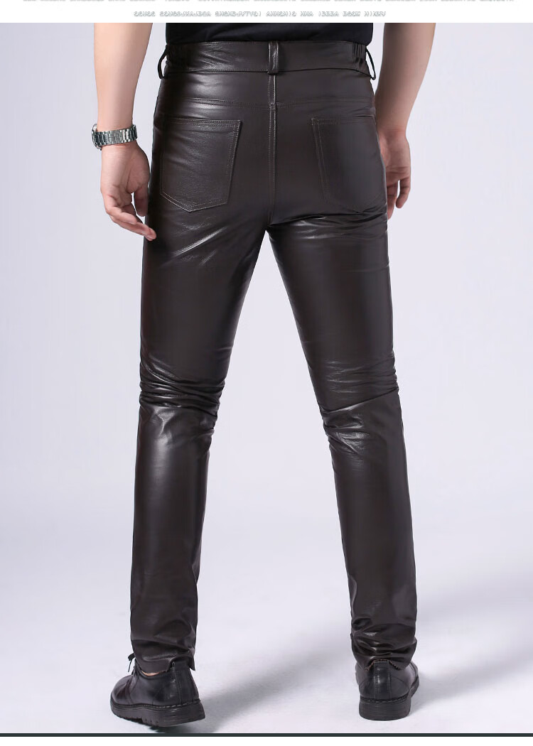特战防寒裤皮裤男休闲修身薄款加长真皮皮裤男秋冬摩托车骑行纯皮裤深