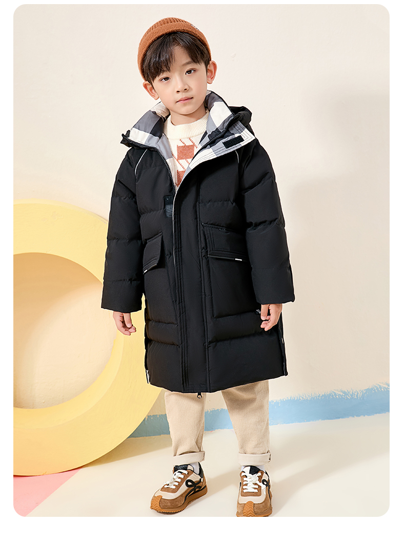 雅鹿童装极寒系列羽绒服儿童服洋气冬季新款加厚运动潮流男童中长款