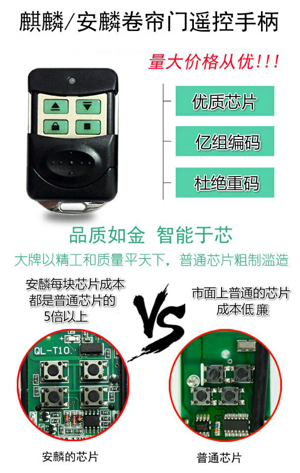 滾碼350m撥碼433遙控器麒麟湘天吉麟安麟車庫門電動捲簾門鑰匙撥碼350