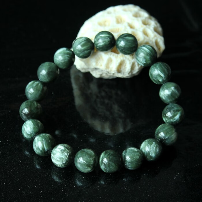 鹿朵 绿龙晶手链 绿泥石手串 男款女款 12mm
