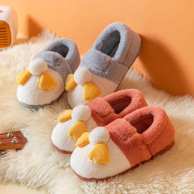 棉拖鞋女可爱网红家居冬天室内冬季居家毛绒厚底毛拖鞋情侣棉拖男草绿