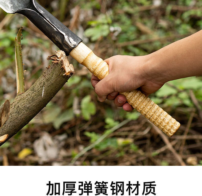 物鲜仙子开山柴刀手工锻打砍柴刀锰钢砍树砍竹柴刀家用劈柴弯刀户外