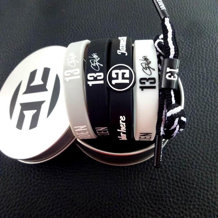 【国货潮品】哈登篮网队手环nba篮网哈登13号签名夜光硅胶运动男手链