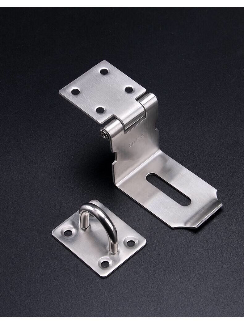 304不锈钢免打孔门扣门栓门插销锁扣搭扣挂锁锁牌简易固定房门不锈钢