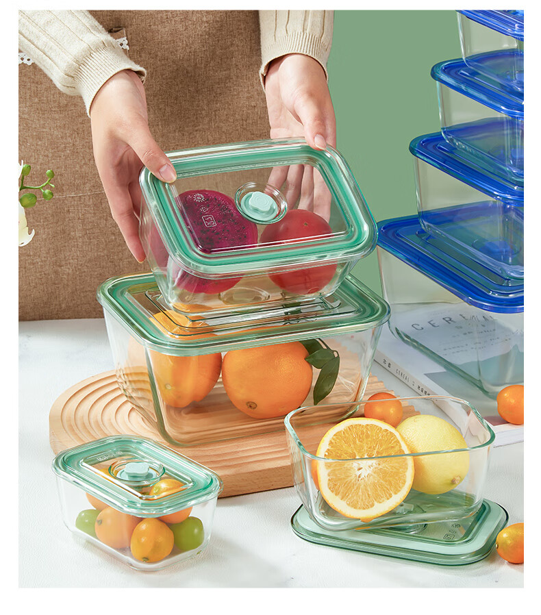 泡菜盒超大泡菜密封盒玻璃保鲜盒辣白菜泡菜盒超大容量腌菜冰箱收纳盒