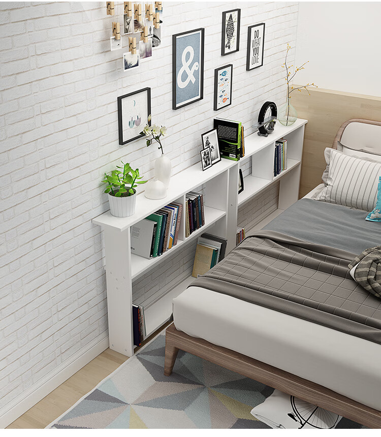 吉安达床边置物架墙夹缝沙发边床头缝侧边柜卧室窄条长条柜暖白