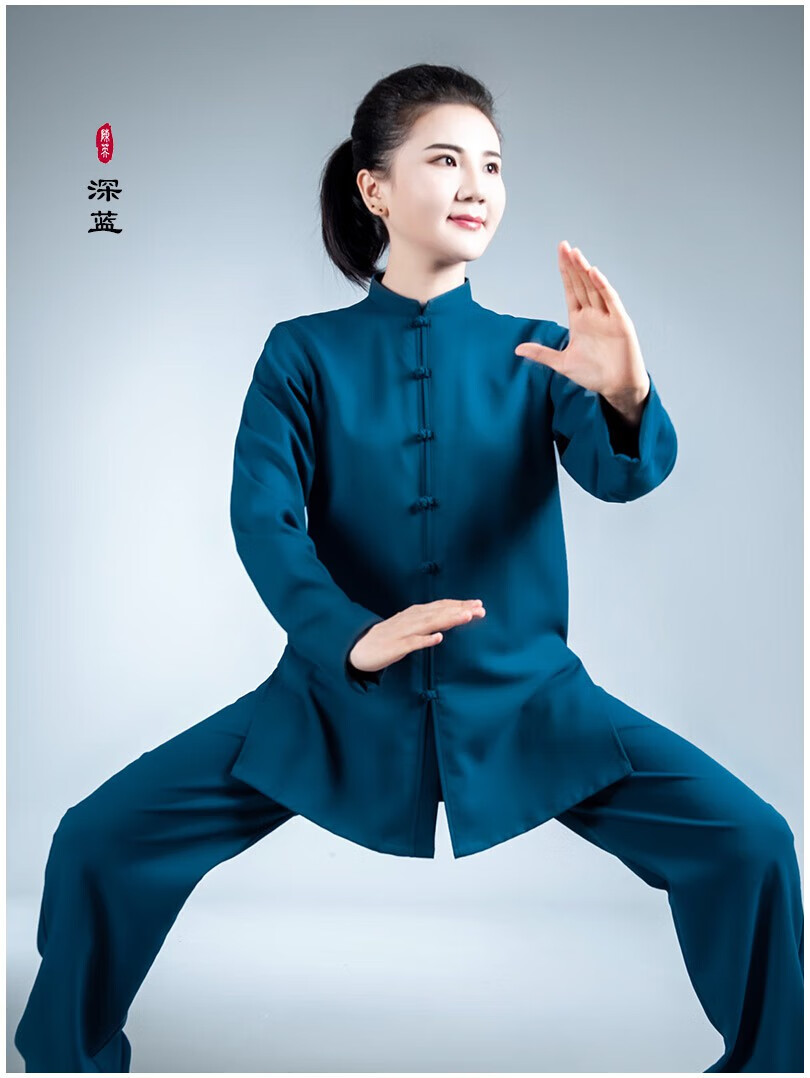 红棉 春秋冬季陈英太极服男女中国风2022年棉麻武术团体表演练功太极