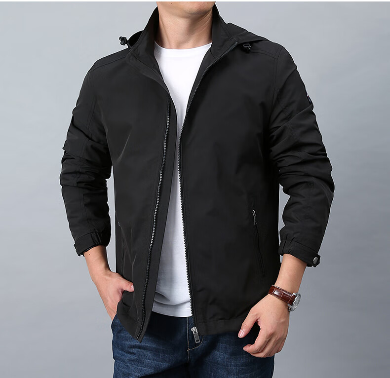 抖音同款jpdun男装阿汤哥商贸夹克8001bx男士休闲脱帽保暖长袖hb8001