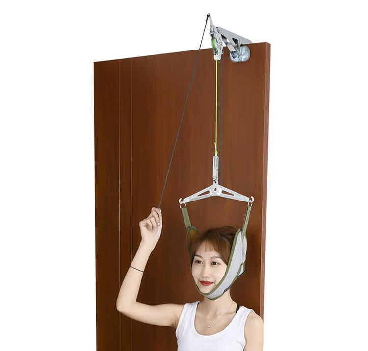 家用颈椎牵引架门悬式颈部拉伸器牵引带吊脖子网红神器全身 军绿色