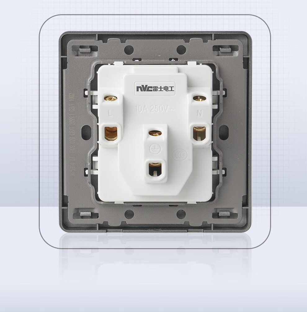 雷士开关插座面板n15系列86型10a斜五孔空调16a插座家用墙面安装网络