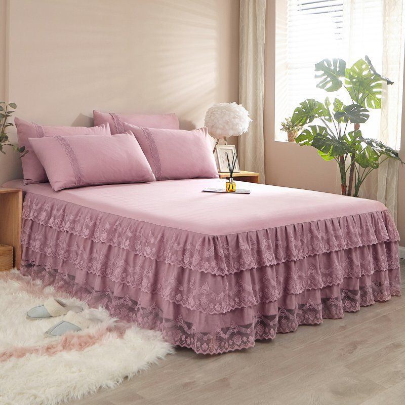 带床裙床笠床单单件床罩床裙式床套2021年新款防尘单独带裙边床单床笠