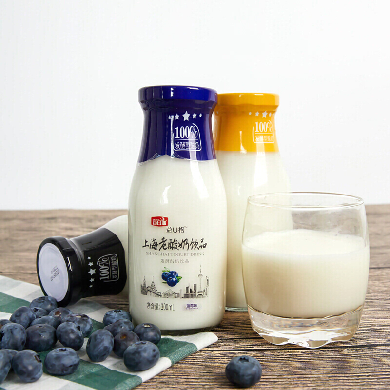 每日耶 上海老酸奶 发酵老酸奶网红饮品乳酸菌饮料玻璃瓶装300ml 芝士