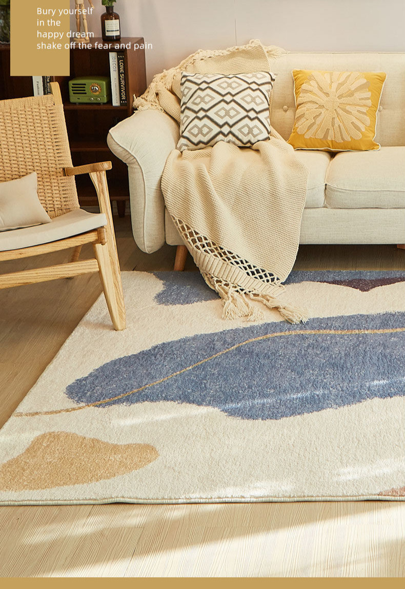 客厅ins地毯卧室少女北欧短毛小床边毯衣帽间茶几毯家用沙发梦中乡愁