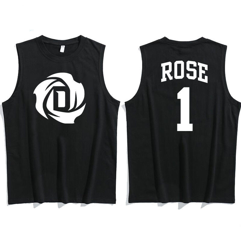 爱菲莹专营风城玫瑰罗斯1号球衣夏季美式篮球运动青少年训练服背心