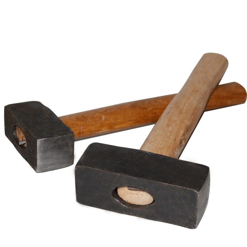 锤子工具石工锤石头锤铁方锤子大铁锤榔头锤锻打方头铁锤原色铁方锤子