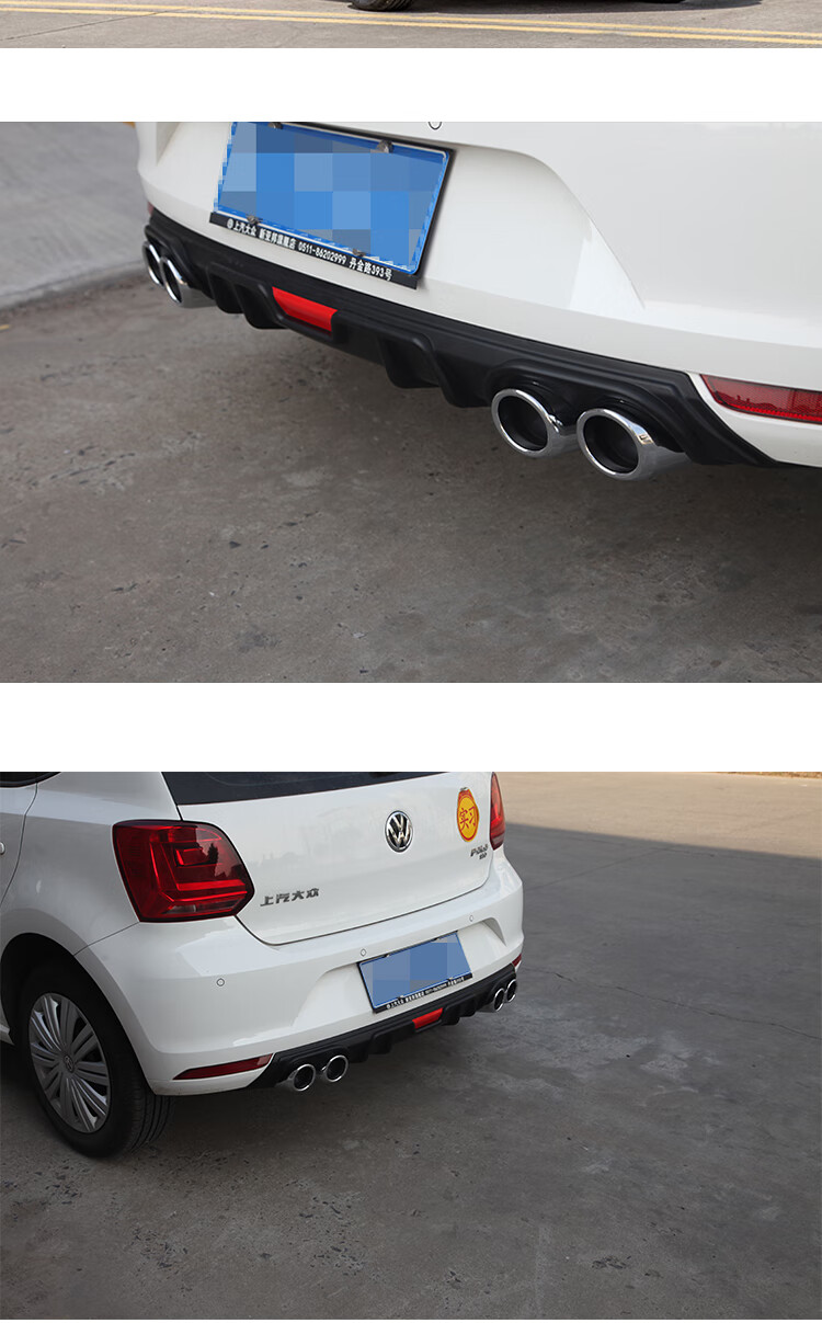 适用于大众polo改装大包围1118款polo后唇后杠后包围后扰流板双出排气