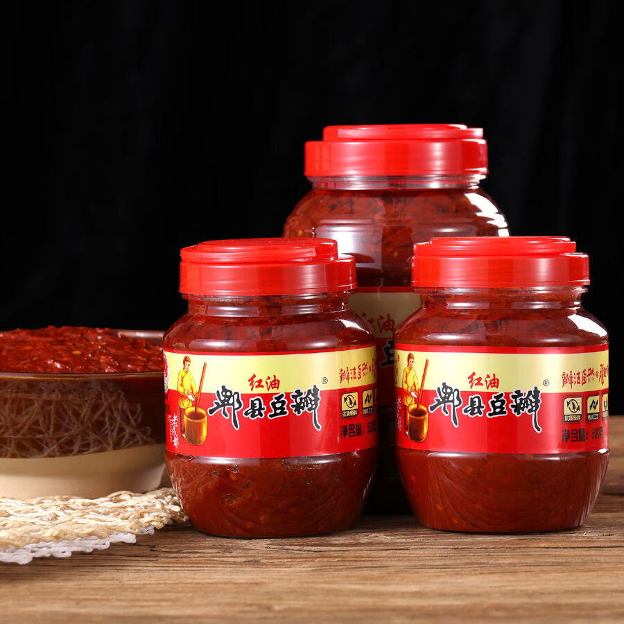 郫县红油豆瓣酱批发正宗家用麻婆豆腐辣椒酱料四川特产郫县豆瓣酱1000