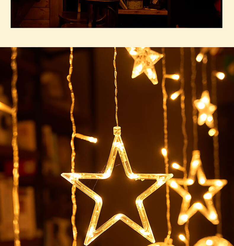 led星星灯氛围灯小彩灯闪灯串灯满天星卧室装饰房间生日布置窗户灯