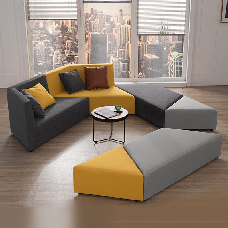 联堃 异形沙发创意艺术个性培训机构 会客区休息区休闲区接待组合