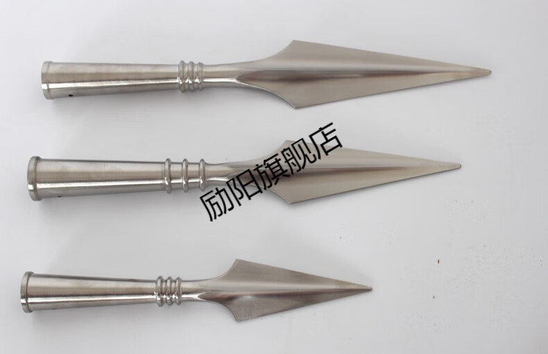 励阳轻奢高端红缨枪头不锈钢长矛头武术器械红樱枪戟一体手工锻打未