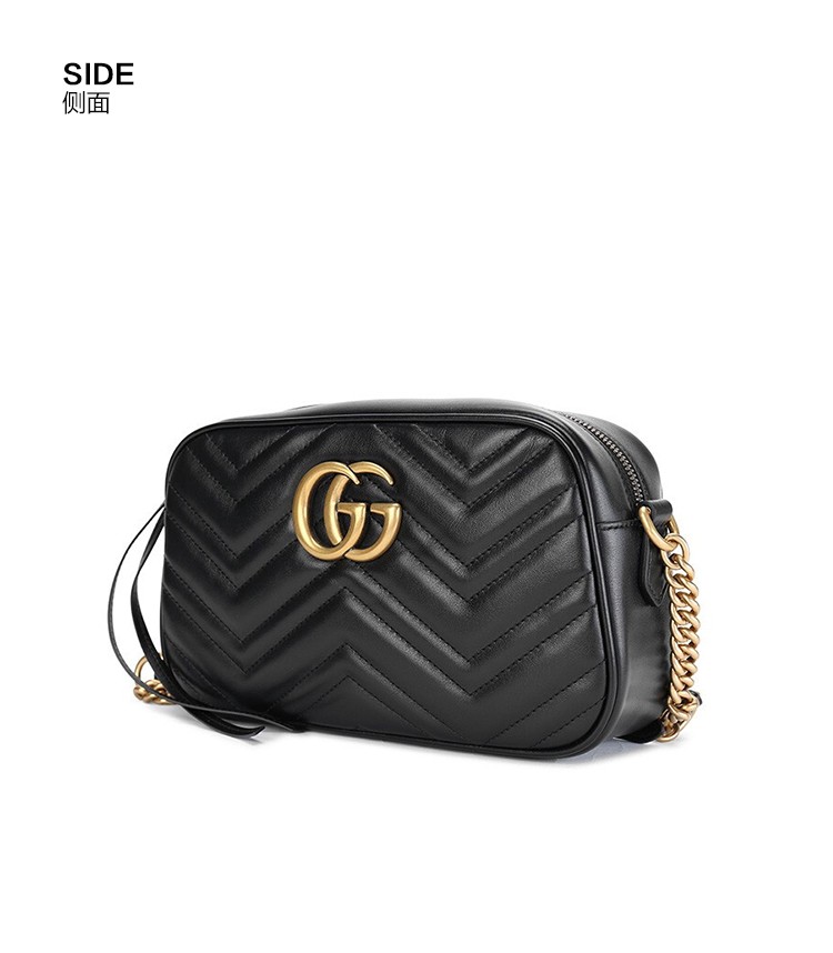 gucci古驰女包女士ggmarmont系列小号绗缝相机包单肩斜挎链条包447632
