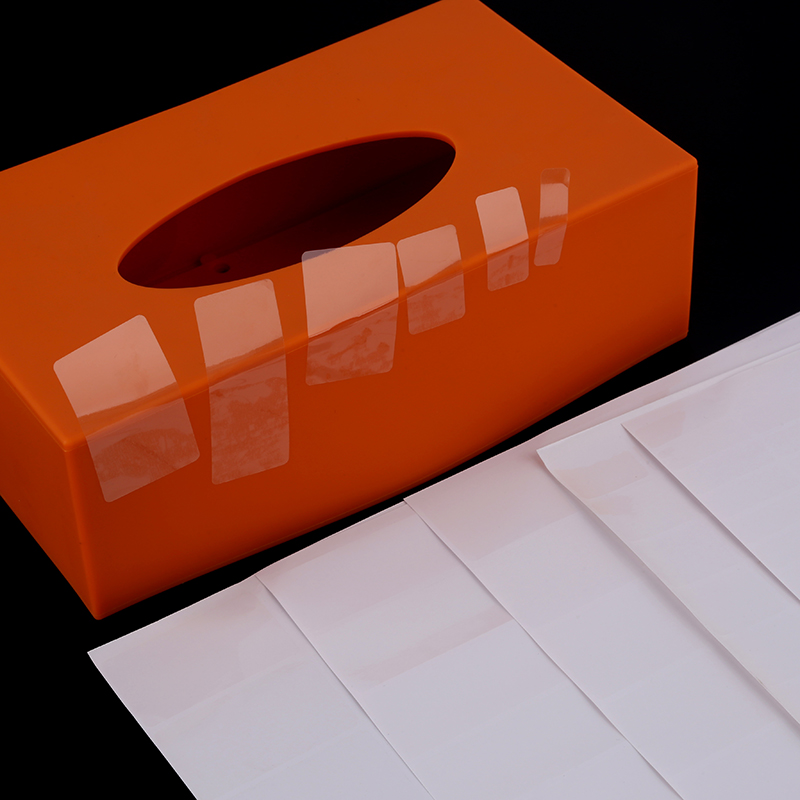 易撕密封防水长方形透明封口贴纸彩色印刷长条自粘标签透明不干胶25丝