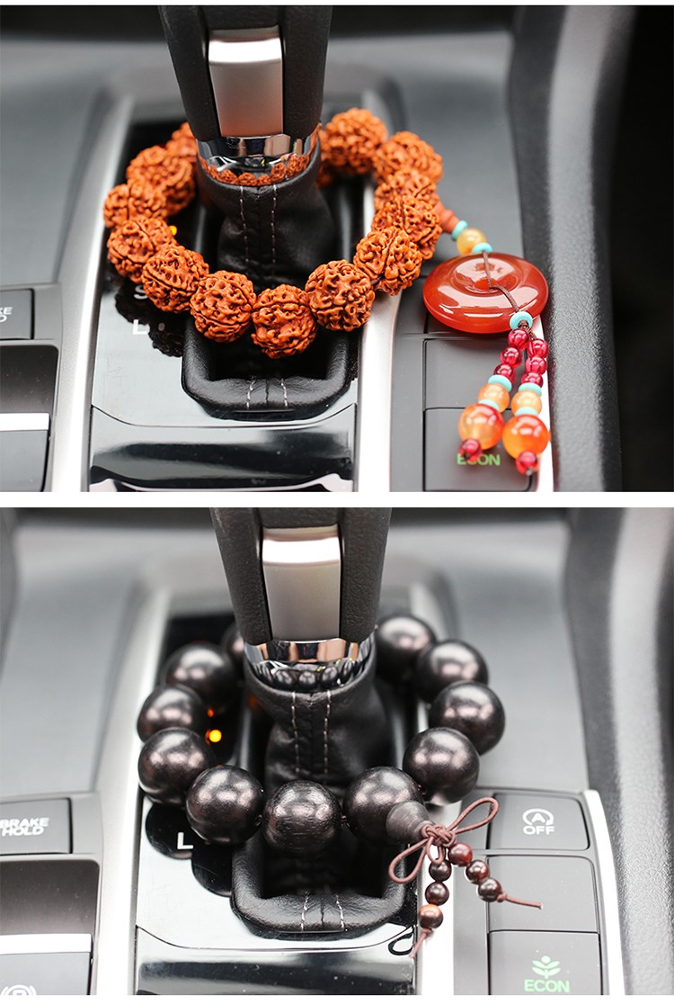 汽车挂件手串汽车用品车内饰品桃木佛珠车挂档位珠车挂饰车品手动男十