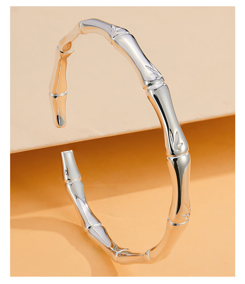 米聆s9999足银女银手饰镯子系七夕礼物饰品 a50竹节