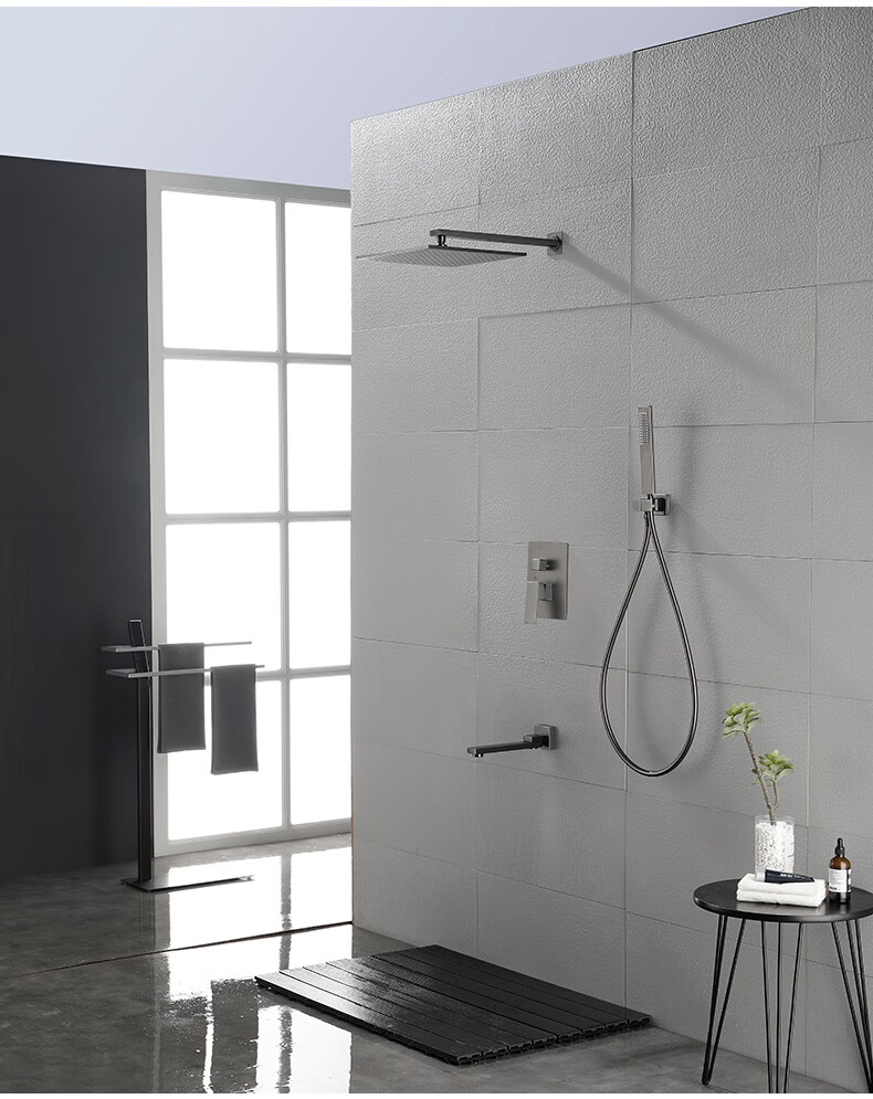 科勒热熔预埋暗装花洒按键式全铜嵌入墙式隐藏吊顶式恒温淋浴套装