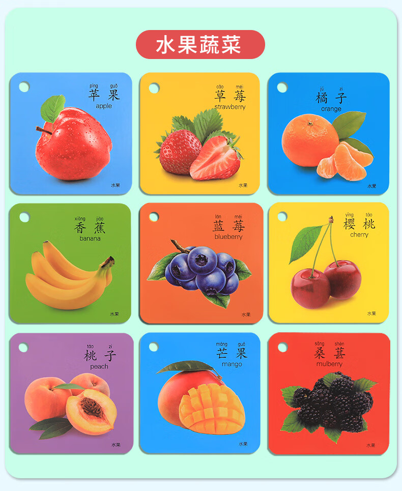 迪士尼动物卡片早教认知启蒙书儿童识字玩具婴幼儿识图一岁宝宝认字 3