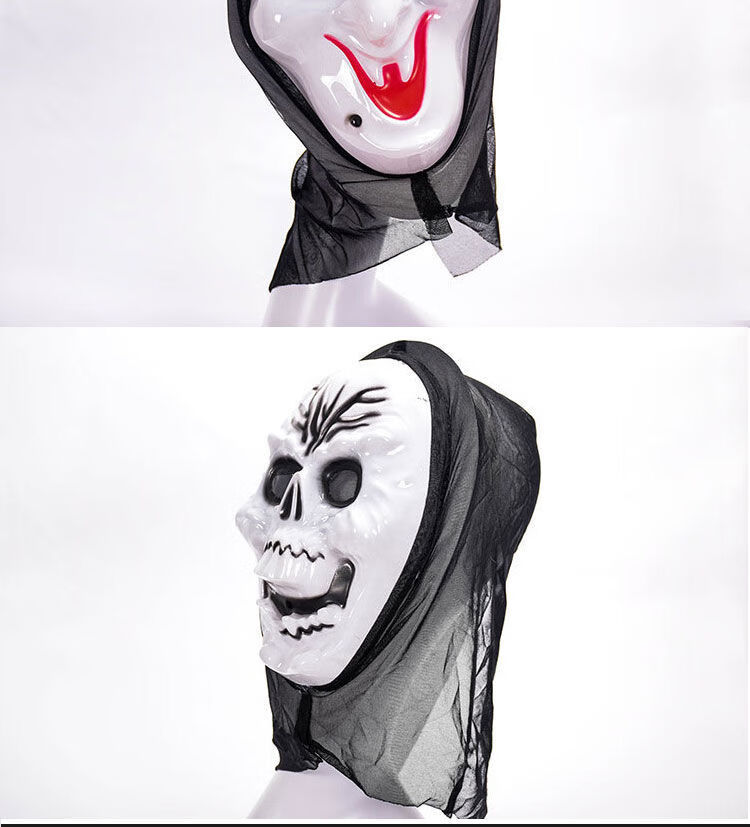 现货直发圣节面具鬼衣全脸恐怖儿童搞恶魔鬼脸吓人僵尸骷髅魔鬼死神