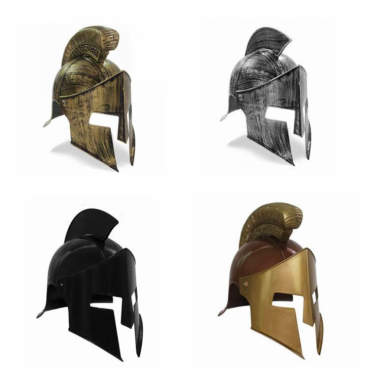 2021新款 斯巴达盾牌头盔 三角面罩罗马帽 斯巴达勇士骑士头盔 化妆