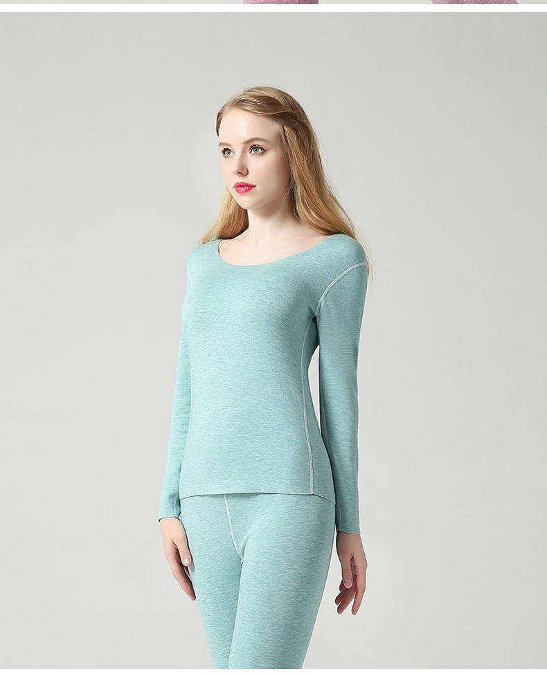 南极人秋衣女保暖上衣内衣长袖秋冬季蚕丝无痕炫彩黑m