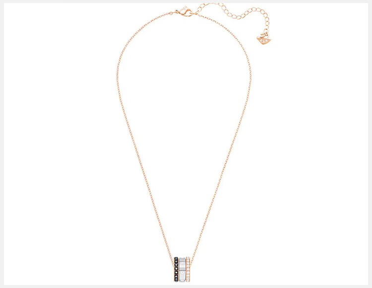 swarovski施华洛世奇项链女三环转运珠拼色混搭时尚仿水晶吊坠锁骨链