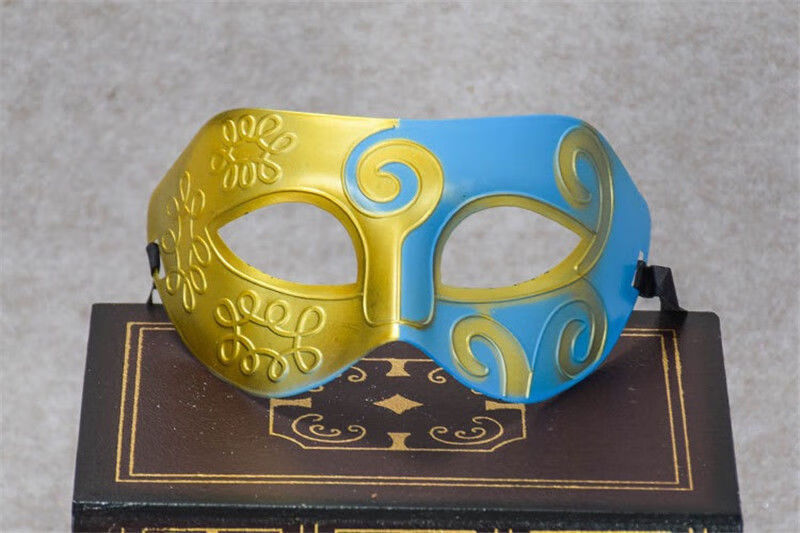 万圣节爵士王子面具万圣节派对生日装扮舞会北极象金半银王子面具