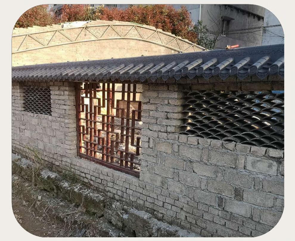 原包料双面一体枣红色深灰色仿古树脂瓦加厚12437围墙头院墙帽瓦j枣