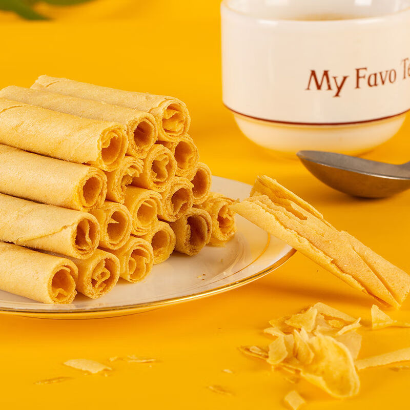 冠美园蛋卷酥独立小包装膨化休闲零食蜂蜜鸡蛋风味蛋卷2袋共900g默认