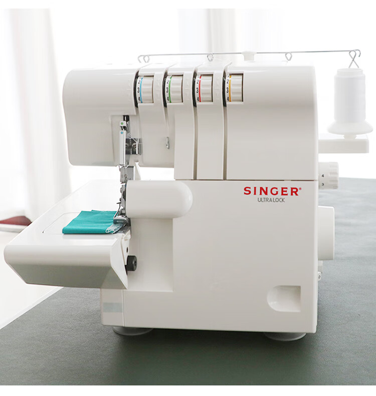 胜家缝纫机美国胜家包缝机家用电动锁边机码边带密拷木耳叶花边四线