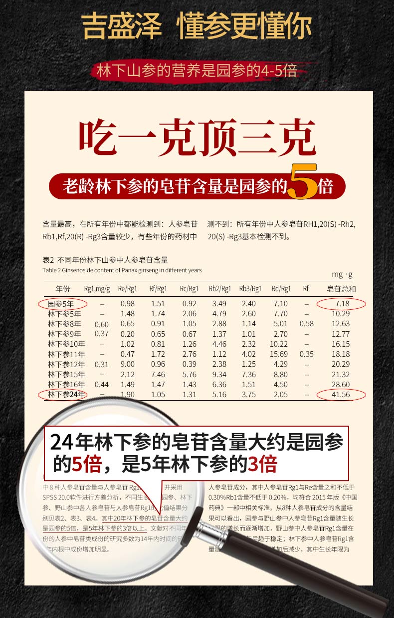 鲜人参野山参长白山人参东北野生泡酒整枝新鲜整枝 1支新鲜林下参500