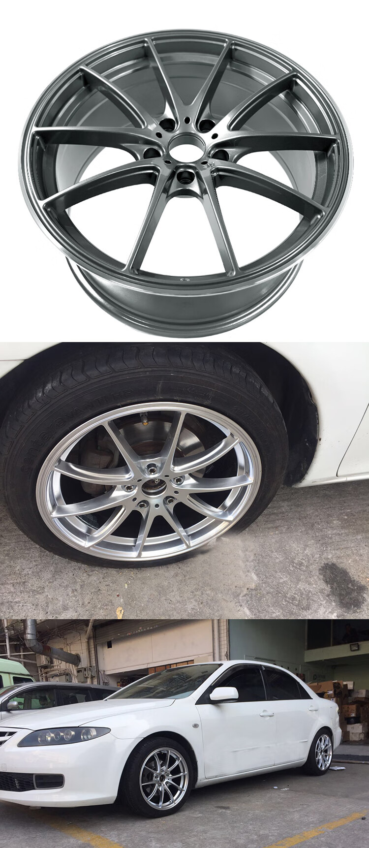 旋压轮毂适配锐志思域雅阁宝来polo高尔夫凯美瑞福克斯 te37黑色车边