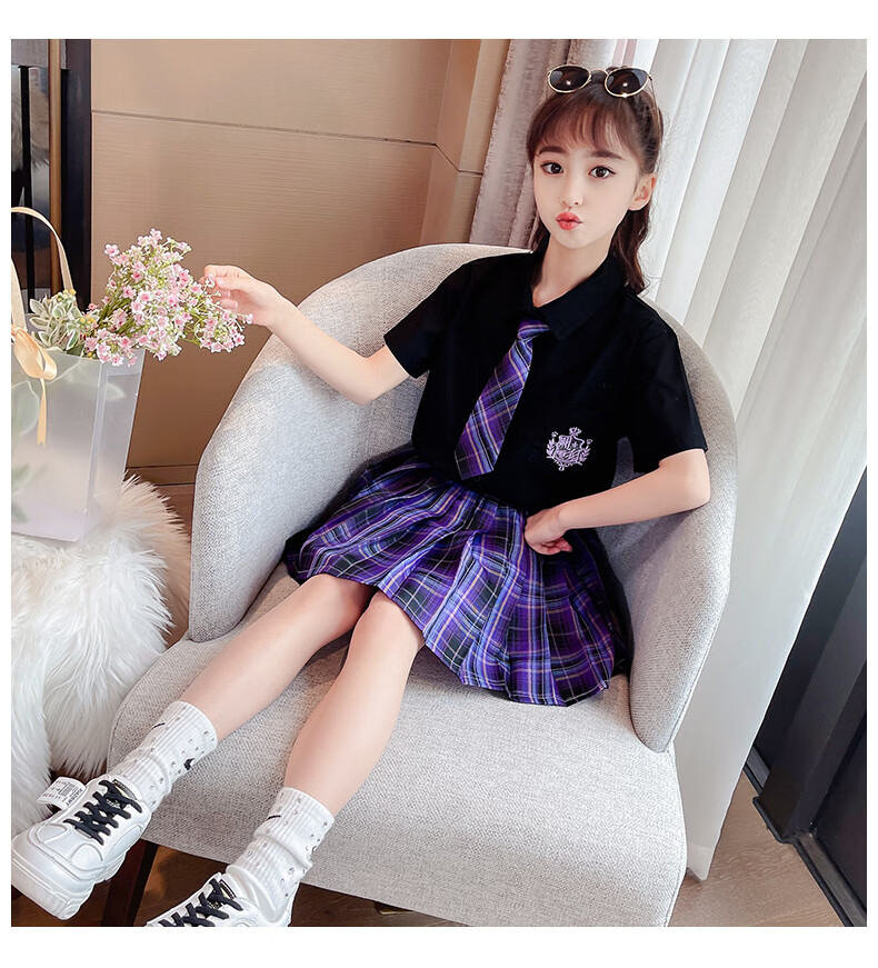 岁小女生穿的jk制服女童夏季连衣裙夏装网红12儿童jk裙子9岁gk小学生