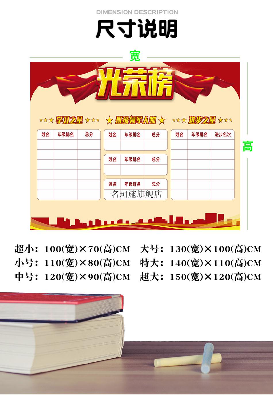 班级文化墙贴纸荣誉榜班级光荣榜墙贴初中高中教室单科状元荣誉排名