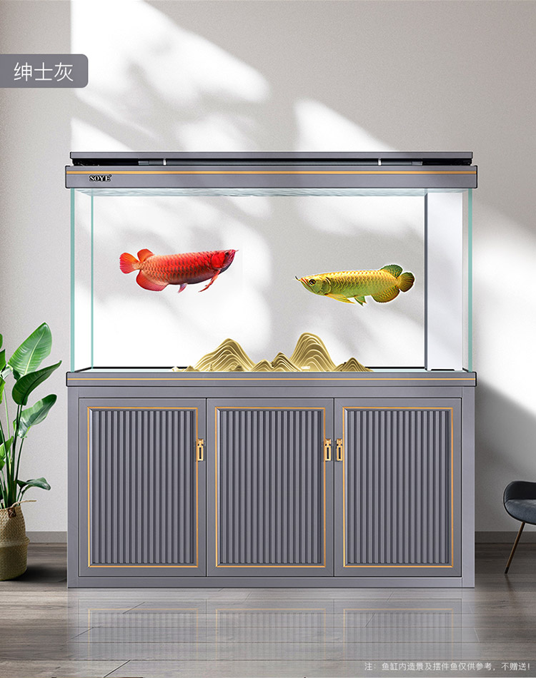 2022新款 屏风金鱼缸 鱼缸客厅大型2022新款轻奢玄关落地底滤高端智能