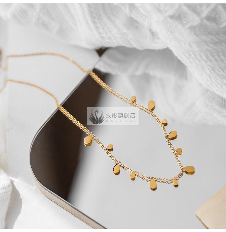 今年超火暴款2022年新款流苏长方形小片项链女夏锁骨链颈链饰品百搭