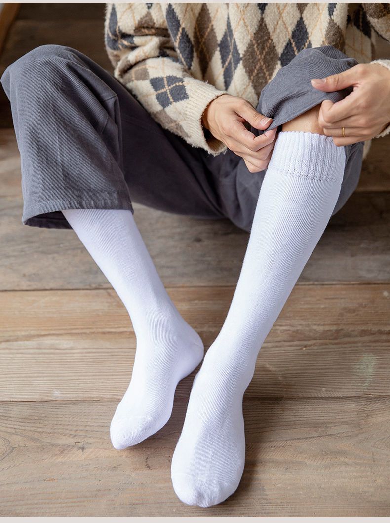 毛绒袜子秋冬袜子男长袜秋冬季男士高筒小腿中老年人加厚加绒保暖毛巾