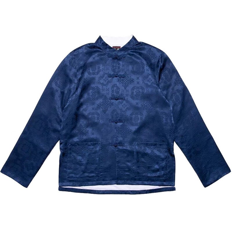 clot丝绸中国风唐装衬衫男秋季薄款潮流休闲宽松大码外套长袖上衣