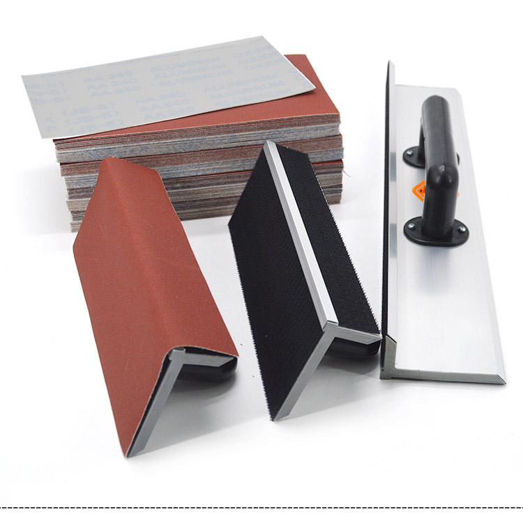 定制阴角砂架铝合金砂纸架自粘砂架植绒砂布墙面墙角加长阴角打磨器sn