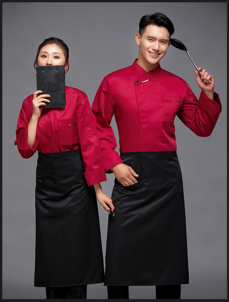厨师工作服长短袖男女后厨房餐饮服装饭店工装制服厨师服冬夏套装白色