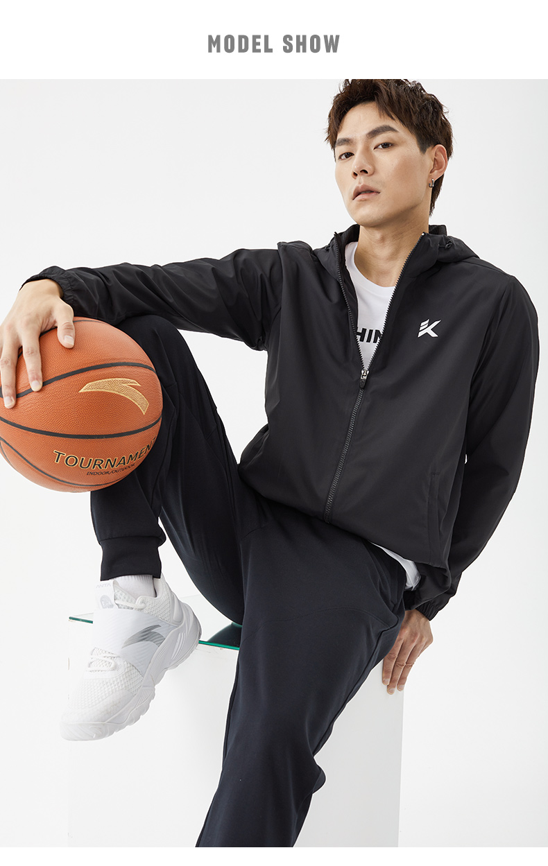 商场同款安踏运动外套kt汤普森男2021冬季新品连帽运动梭织开衫上衣